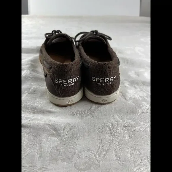 Sperry Top Sider Womens Shoes Size 7 Brown Fabric And Leather  Boat Shoes Loafer - Picture 5 of 9